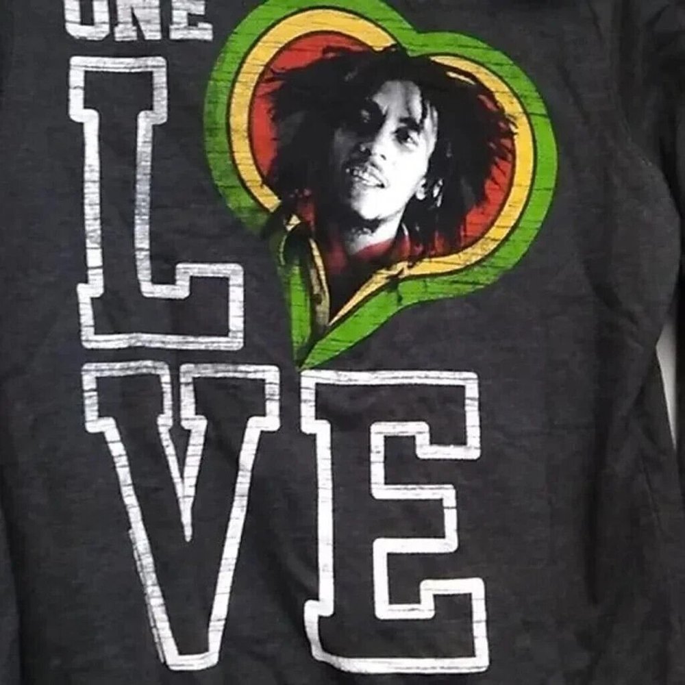 Bob Marley LOVE Zip up Sweater Hoodie Size Small Nwot